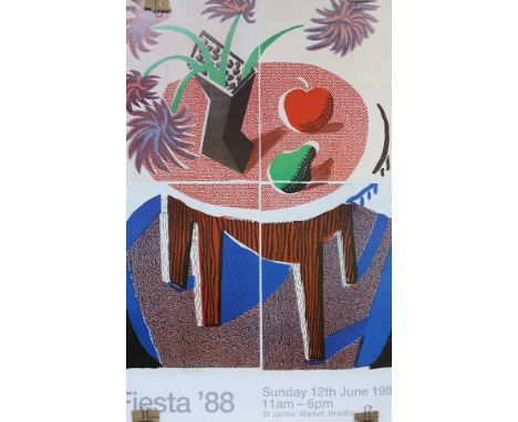 David Hockney RA (British b.1937), offset lithograph, Fiesta ‘88, Bradford Festival, 1986, unframed