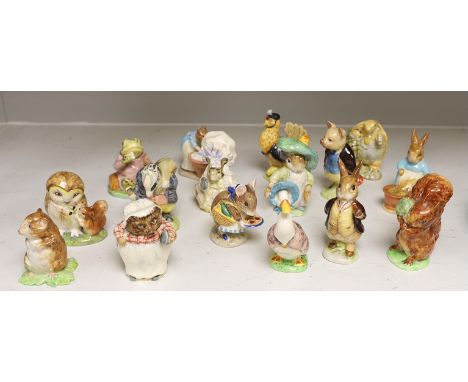 Sixteen Beswick “Beatrix Potter” character figures