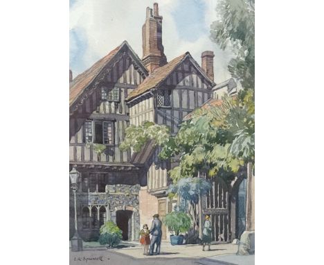 Leonard Russell Squirrell (1893-1979), watercolour, 'Cheyney Court and The Close Gate, Winchester', signed, 25.5 x 18cm