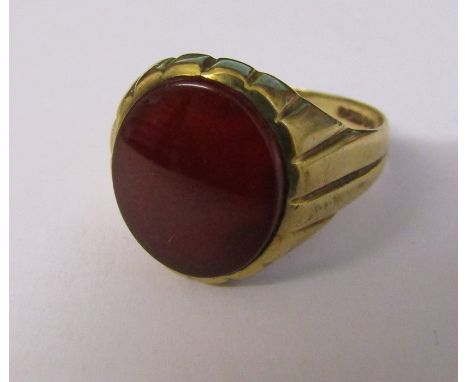 9ct gold signet ring size R/S weight 4.2 g
