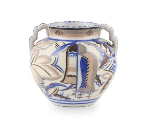  TRUDA CARTER (1890-1958) FOR CARTER STABLER ADAMS LTD., POOLE TWIN-HANDLED VASE, CIRCA 1930 painted and glazed earthenware, 