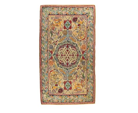  GEORGE BAIN (1881-1968) FOR QUAYLE & TRANTER LTD. SMALL CELTIC REVIVAL 'HUNTING' WOOL RUG, CIRCA 1948 machine-woven wool 193