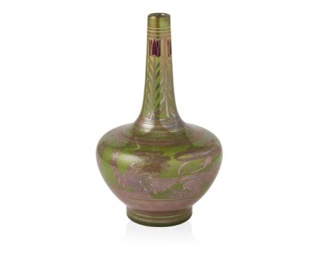  GORDON FORSYTH (1879–1952) FOR PILKINGTON’S TILE & POTTERY CO. LANCASTRIAN LUSTRE BOTTLE VASE, 1911 lustre-glazed earthenwar