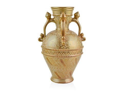  CANTAGALLI, FIRENZE LUSTRE VASE, CIRCA 1890 lustre-glazed earthenware, with four applied handles, painted maker's mark to ba