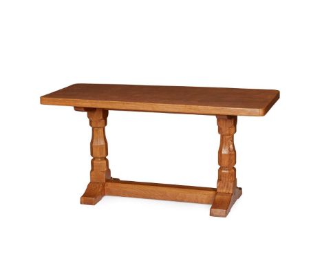  ROBERT 'MOUSEMAN' THOMPSON (1876-1955) COFFEE TABLE, CIRCA 1970's/ 1980's oak, with carved mouse signature 91cm long, 44.5cm