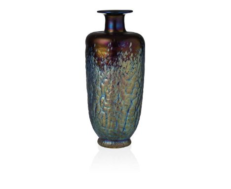  LOETZ 'LAVA' VASE, PHÄNOMEN GRE 377, CIRCA 1900 cobalt blue and iridescent glass, etched to base LOETZ/ AUSTRIA 24cm high   