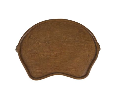  ROBERT 'MOUSEMAN' THOMPSON (1876-1955) KIDNEY-SHAPED TRAY, CIRCA 1970 oak, with carved mouse signature&nbsp; 46cm wide, 33cm