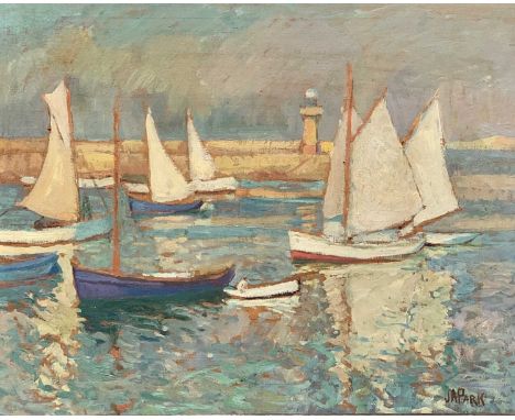 John Anthony PARK (1880-1962)St Ives Harbour Oil on panel Signed 32 x 40.5cmCondition report: This painting on a flat panel i