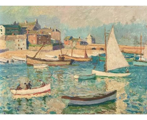 John Anthony PARK (1880-1962)St Ives Harbour Oil on panel Signed 32 x 40.5cmCondition report: This painting on a flat panel i