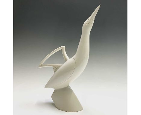 Anthony THEAKSTON (1965)Ceramic bird jug with textured white salt glazeSigned35.3cnCondition report: This has no damage and n