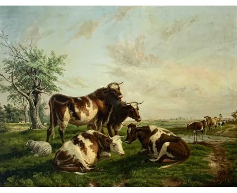 Thomas Sidney COOPER (1803-1902)Cattle in a Landscape Oil on canvas Signed 70 x 91cmCondition report: The painting seems to b