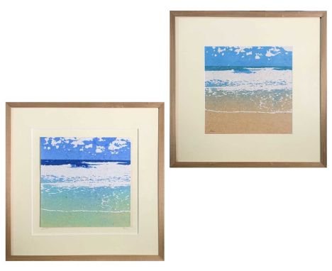 Robert BELL Surf Two silkscreen printsEach signed, one inscribedEach 30.5 x 30.5cm