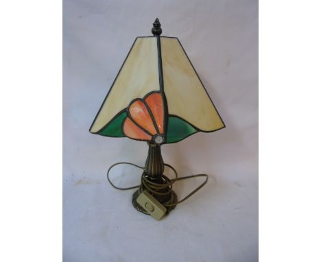 Cold cast lamp base with Tiffany style shade