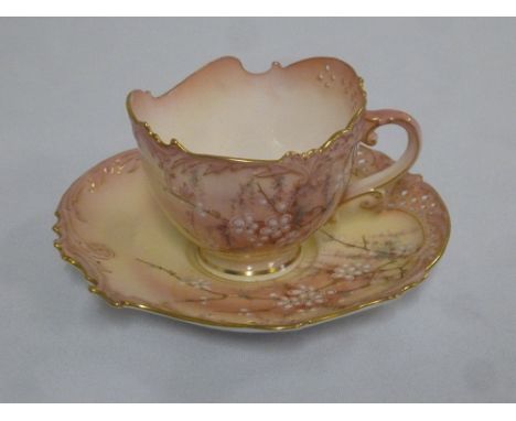 Royal Worcester Victorian cabinet cup and saucers