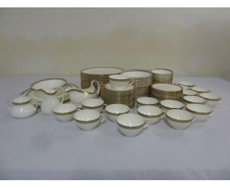 Royal Doulton Athens pattern dinner service H4987 to include plates, bowls, cups, saucers, serving dishes, meat plates and a 
