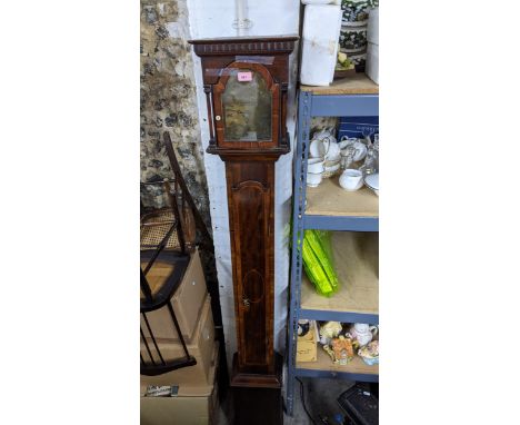 A 20th century mahogany and hardwood longcase with a brass dial and narrow trunk, 192cm highLocation:If there is no condition