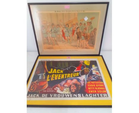 A St Stephen's Review Presentation Cartoon print by Tom Merry together with a vintage French Metropolitan Film poster 'Jack L