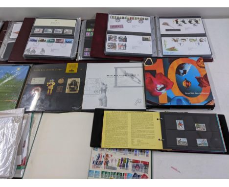 A collection of stamps, mostly from the British Isles to include various Royal Mail first edition covers, various editions of