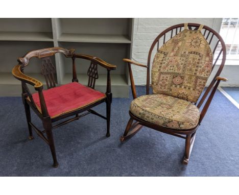 An Ercol rocking chair and an Edwardian tub chairLocation:If there is no condition report shown, please report 