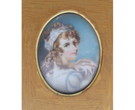 19th century British School
Head and shoulders portrait of a young lady
A miniature
7 x 5.5cm