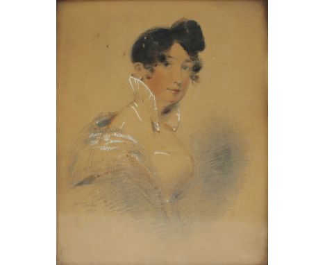 W Foster
Miss Miltone, later Mrs Coutts, Later Duchess of St. Albans
A head and shoulders miniature portrait
Watercolour, 
Si