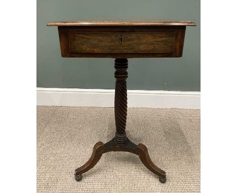 REGENCY MAHOGANY SIDE TABLE, rectangular top, single frieze drawer, three side blind drawers, all having brass escutcheons, t