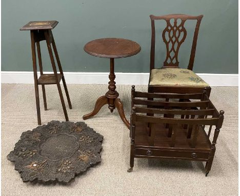 FIVE ITEMS OF ANTIQUE & LATER FURNITURE, Victorian mahogany circular top side table, turned column, tripod base, 74 (h) x 50c