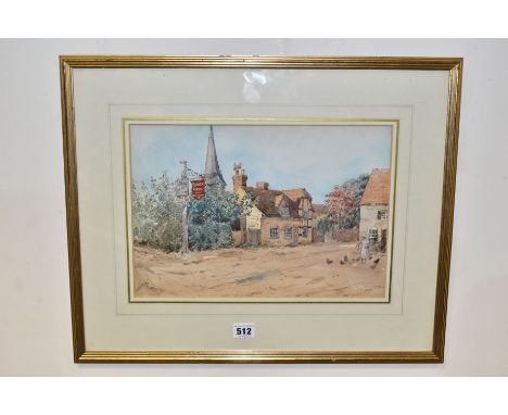 JOHN RICHARD LOWNDES FRENCH (2ND EARL OF YPRES 1881-1958) 'FORDWICH, KENT',  an early 20th century view of the village pub wi
