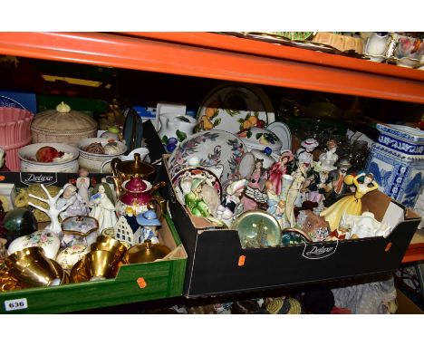 FIVE BOXES AND LOOSE CERAMICS, GLASSWARES AND SUNDRY ITEMS, to include a fifteen piece German gold lustre coffee set, a KLM d