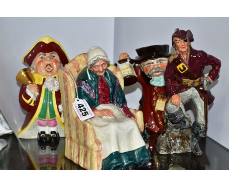 FOUR TOBY JUGS AND FIGURES, comprising Royal Doulton figure 'Forty Winks' HN1974, Wedgwood &amp; Co Ltd 'Night Watchman' and 
