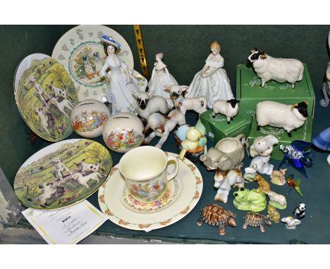 ROYAL DOULTON FIGURINES, BESWICK SHEEP AND OTHER CERAMIC GIFTWARES, to include Royal Doulton Adele HN2480 and Heather HN2956 