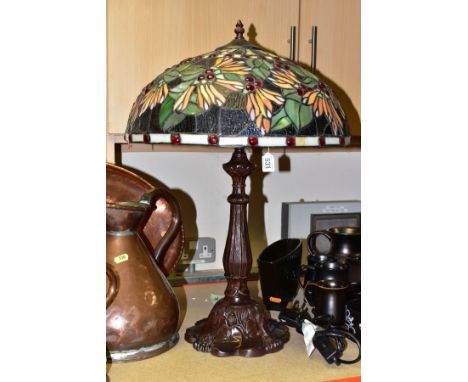 A TIFFANY STYLE  TABLE LAMP,  height 56cm to top of shade (good condition, not tested)