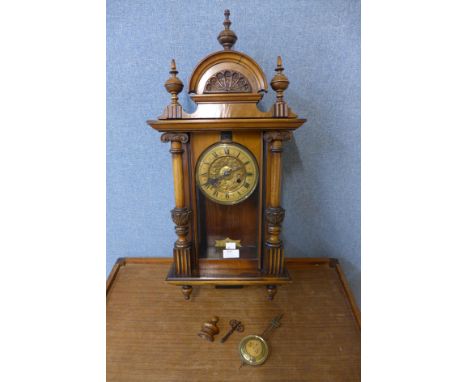 A 19th Century walnut Vienna wall clock 