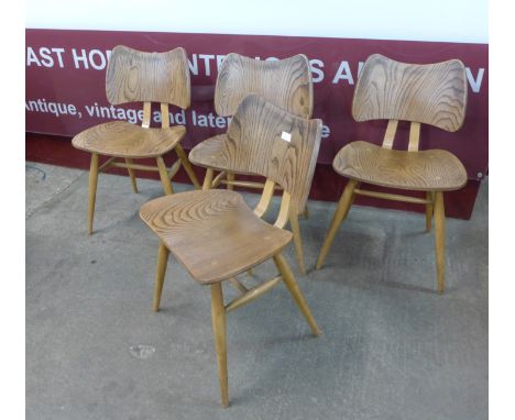 A set of four rare Ercol elm and beech Butterfly chairs, by Lucian Ercolani 