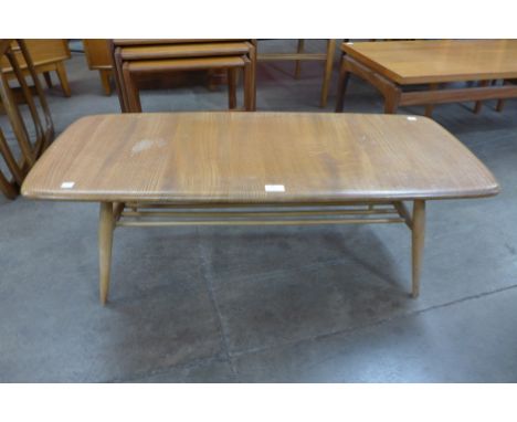 An Ercol Blonde elm and beech Windsor coffee table 