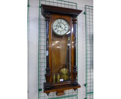 A 19th Century walnut Vienna wall clock 