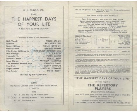 Tv Film. Margaret Rutherford, Molly Weir, Stringer Davis and Viola Lyel Signed The Happiest Days Of Your Life Vintage Theatre