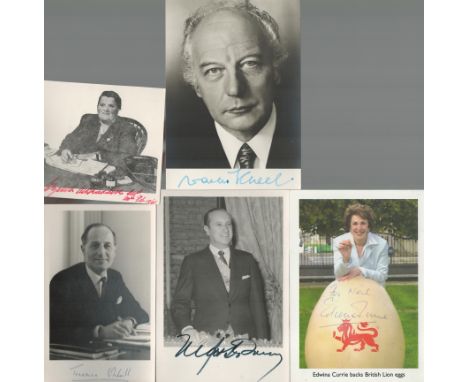 Politicians, a collection of 5 signed vintage photos, one dedicated. Sizes 3 are 6x4 and smaller. Terence O'Neill, fourth Pri