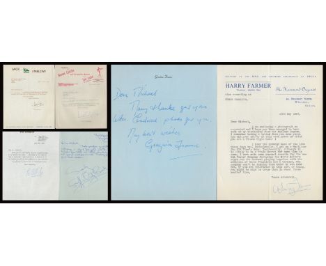 Tv Film Music Collection of 18 Signed Letters and Autograph Cards. Includes Nigel Balchin, Elizabeth Berry-Cooke, John Bentle