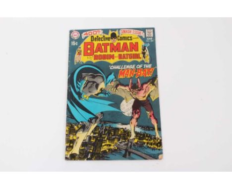 DC Comics 1970 Detective Comics presents Batman, Robin and Batgirl. "Challenge of the Man-Bat" #400. The first appearance and