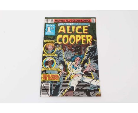 Marvel Comics, 1979 Bronze Age special 50th anniversary Alice Cooper. First appearance of Alice Cooper