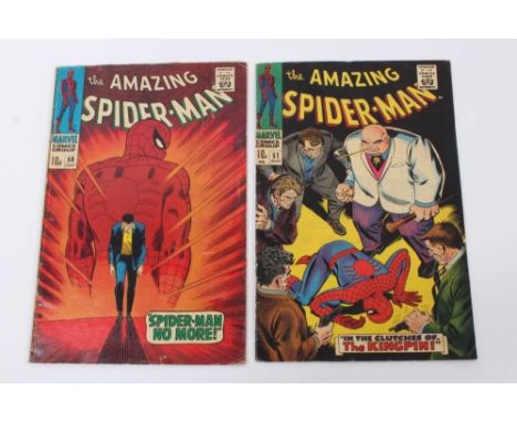 The Amazing Spider-Man #50 &amp; #51 1967. First and second appearance of Kingpin. Priced 10d.
