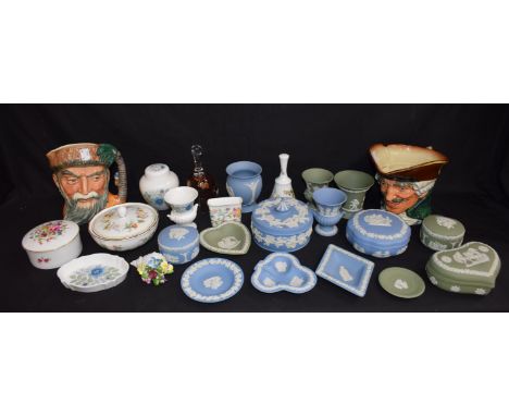 Ceramics - Wedgwood Jasperware, including vases, trinket boxes, etc; other Wedgwood patterns including Mirabelle, Clementine,