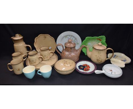 Ceramics - a Denby Memories pattern part dinner and tea set; others Sumatra, Greenwheat, etc; a pair of Beswick Bonnet patter