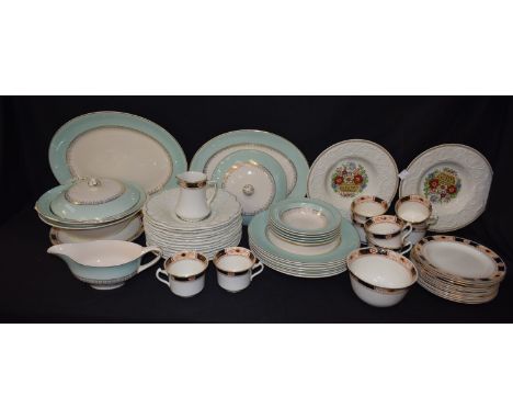 Ceramics - Wedgwood relief moulded plates, Edwardian transfer printed tea service, Johnson Bros dinner service 