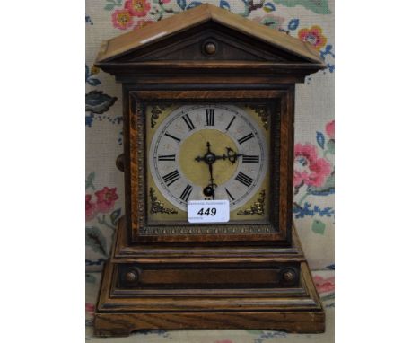 A 19th century oak cased mantel clock