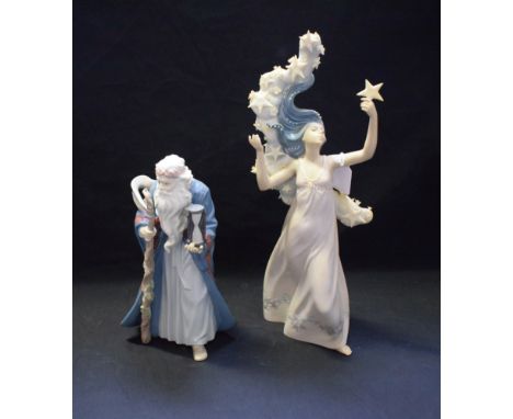 A Lladro ceramic figure, Milky Way, 06569, Inspiration Millennium, 41cm high, boxed; another, Father Time, 06696, 26cm high (