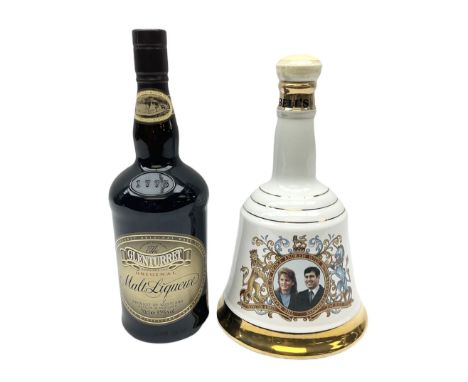 The Glenturret malt liqueur, 70cl, 35%vol and a Bell's Scotch Whisky decanter commemorating The marriage of Prince Andrew wit