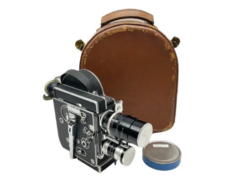 Paillard Bolex H16 Reflex 16mm Camera,with handgrip and turret for interchangeable lenses, Kern 'Macro-Switar, 1:1.9 f=75mm' 