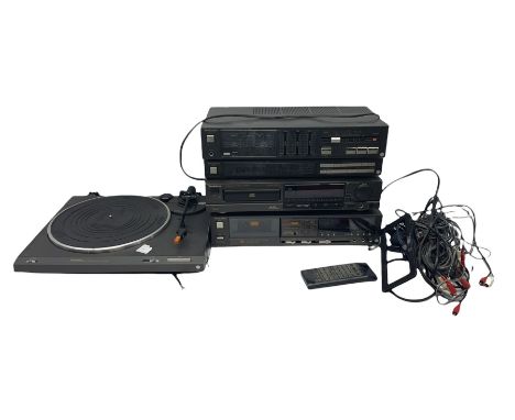 Technics HIFI separates, comprising DC Servo Automatic Turntable System SL-B210 record player, Stereo Integrated Amplifier SU